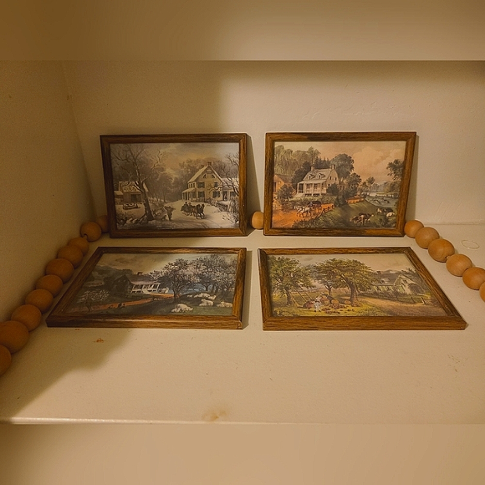 4 beautiful art prints framed 5×7